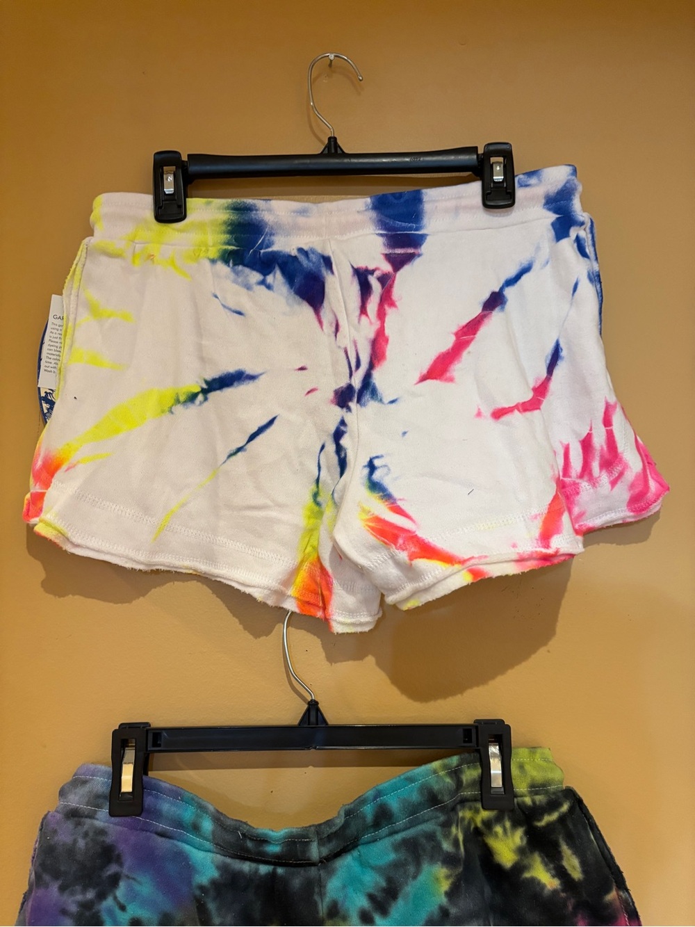 Tie-Dye Lounge Shorts - White & Multicolor - Picture 6 of 11